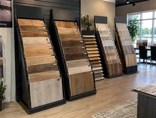 Flooring Sample Display Racks for Hardwood, Laminate, and Vinyl Showrooms